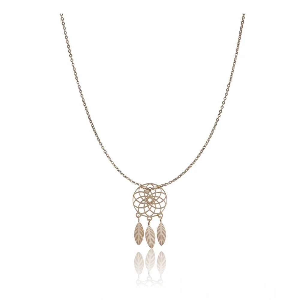 Gold-Plated Stainless Steel Dreamcatcher Pendant Chain