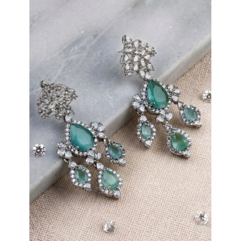 Turquoise Empress Cascading Teardrop Chandelier Earrings