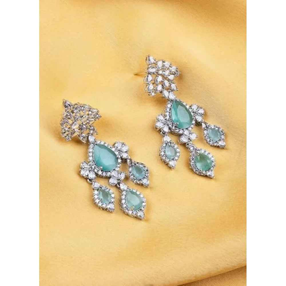 Turquoise Empress Cascading Teardrop Chandelier Earrings